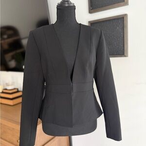 Ellen Tracy Classic Black Peplum Blazer